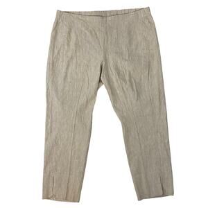 J.Jill Linen Stretch Pants Women’s Medium Beige Ankle Pull On Comfort Blend
